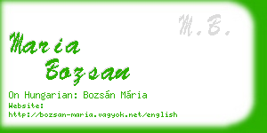 maria bozsan business card
