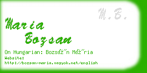 maria bozsan business card